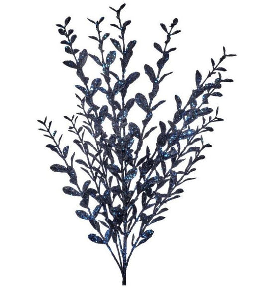 22β Glitter Sequin Boxwood Spray, Midnight Blue