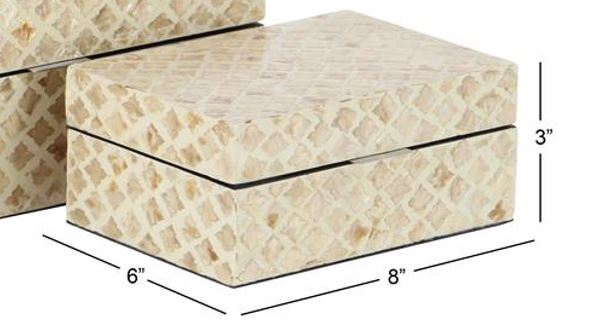 Beige Mother of Pearl Coastal Box (Various Sizes)