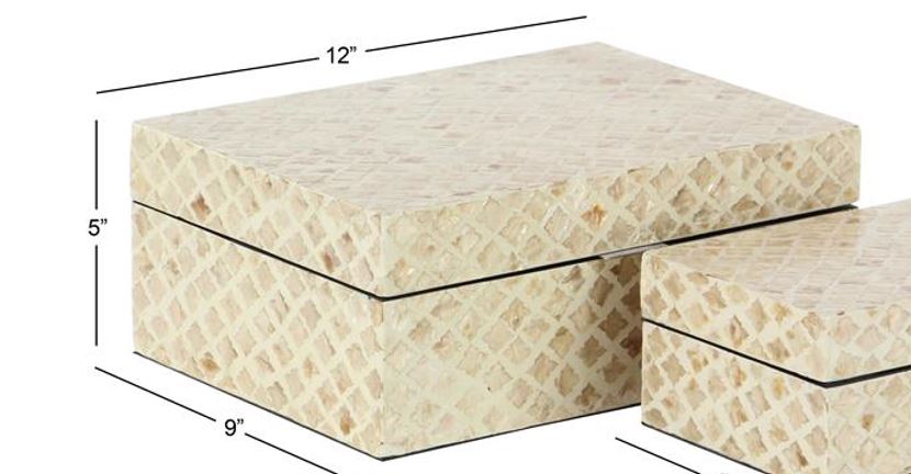 Beige Mother of Pearl Coastal Box (Various Sizes)