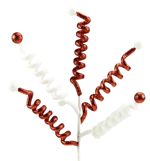 26.5" Curly Ball Spray, Red/White