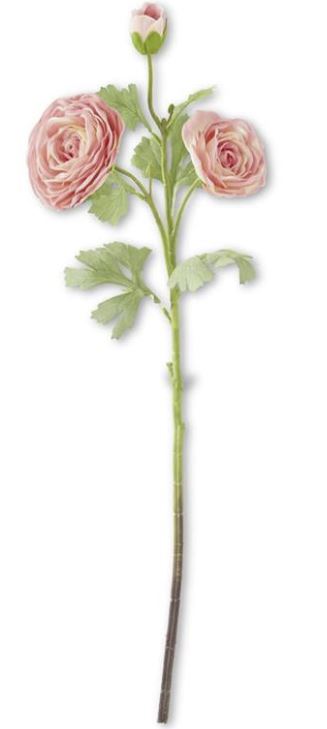 25" Real Touch Triple Bloom Ranunculus Stem (Various Colors)