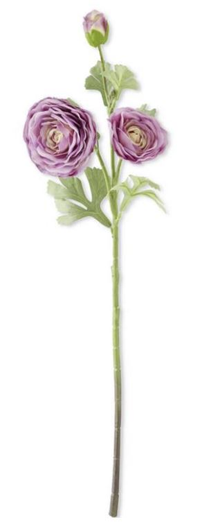 25" Real Touch Triple Bloom Ranunculus Stem (Various Colors)