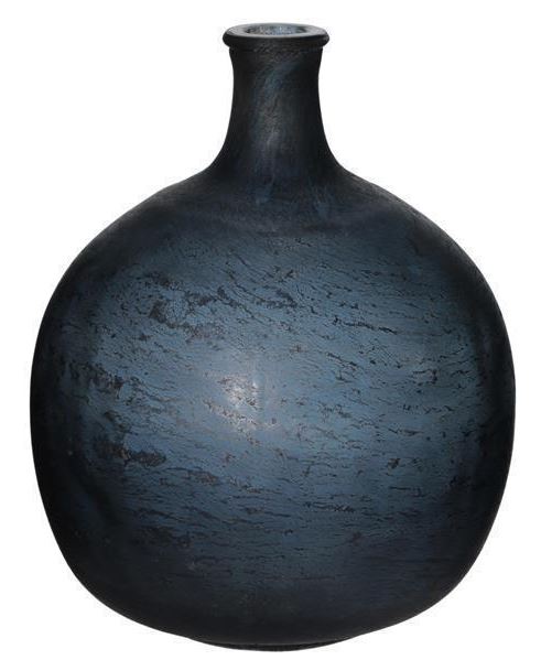 12.5" Foil Glass Bottle, Blue