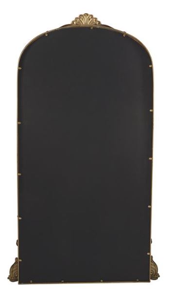 Floral Arched Metal Framed Mirror, Gold