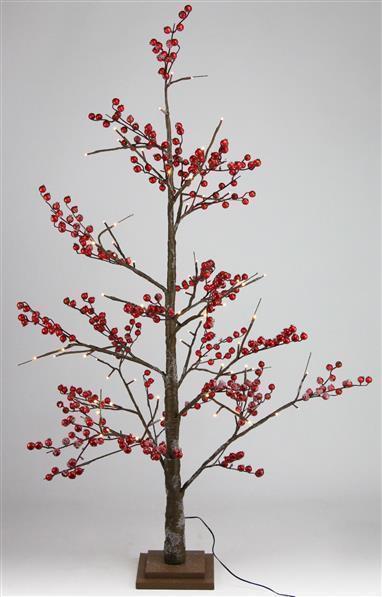 47.25" Iced Twig Berry Tree with Lights