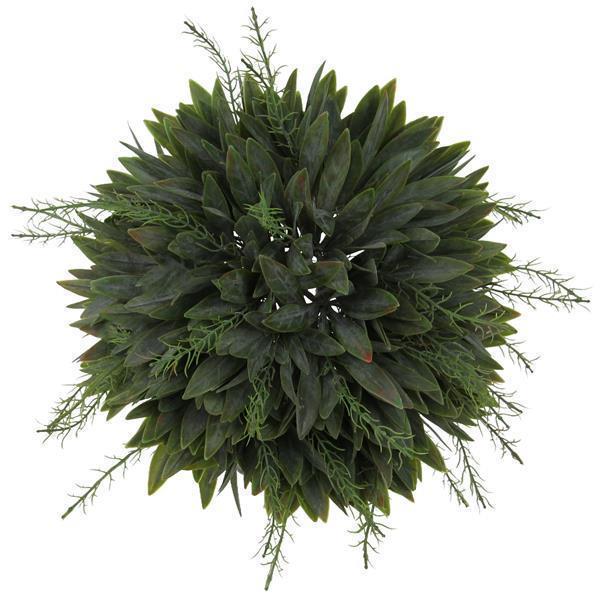 11" Mixed Long Leaf Half Ball, Dusty 2-Tone Green
