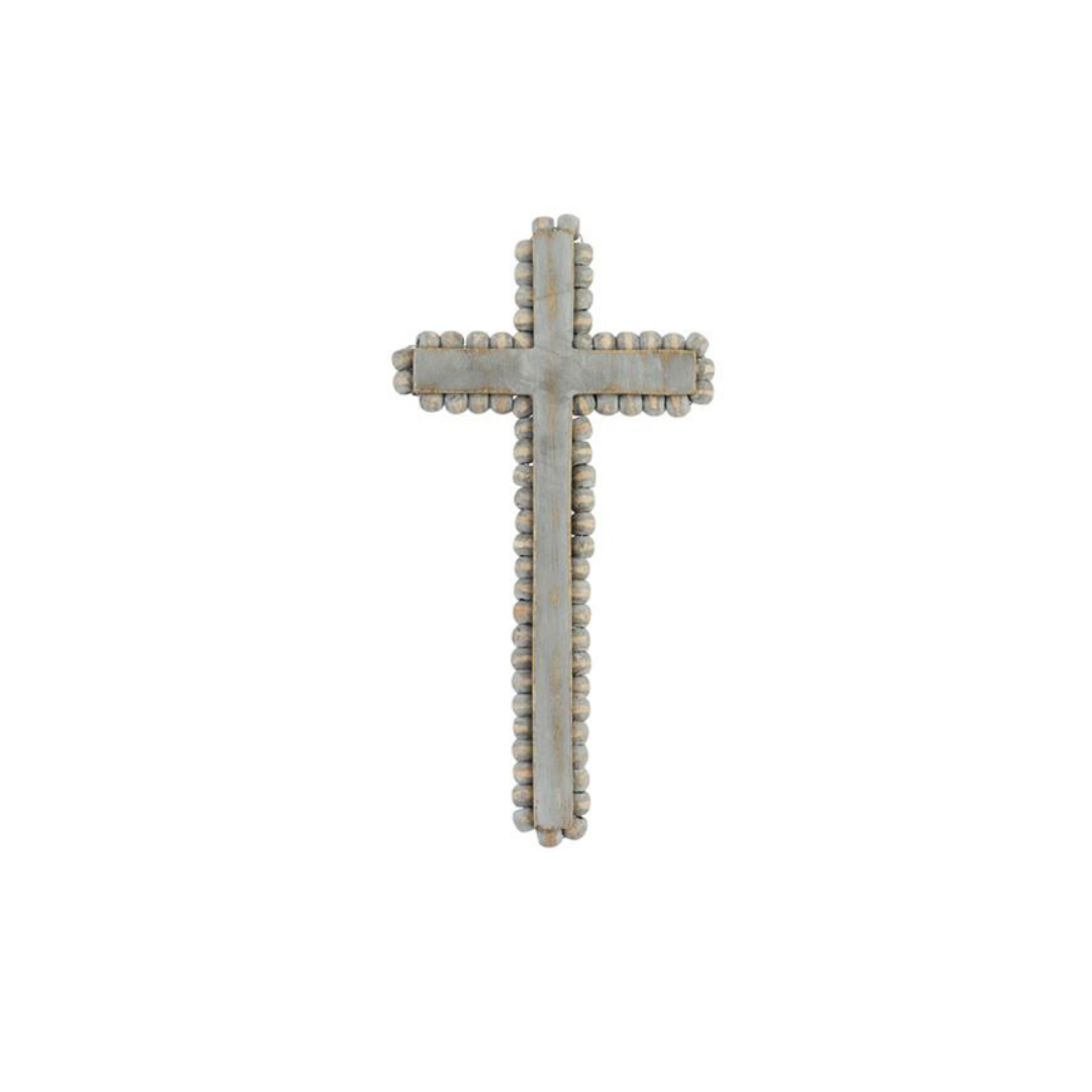 Gray-Washed Beaded Cross
