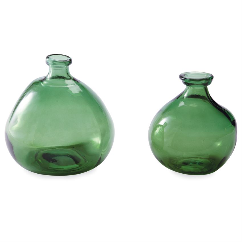 Green Glass Irregular Vase (Various Styles)