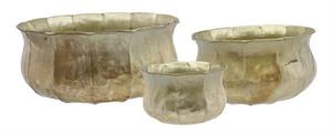 Metal Planter, Gold Crackle (Various Sizes)