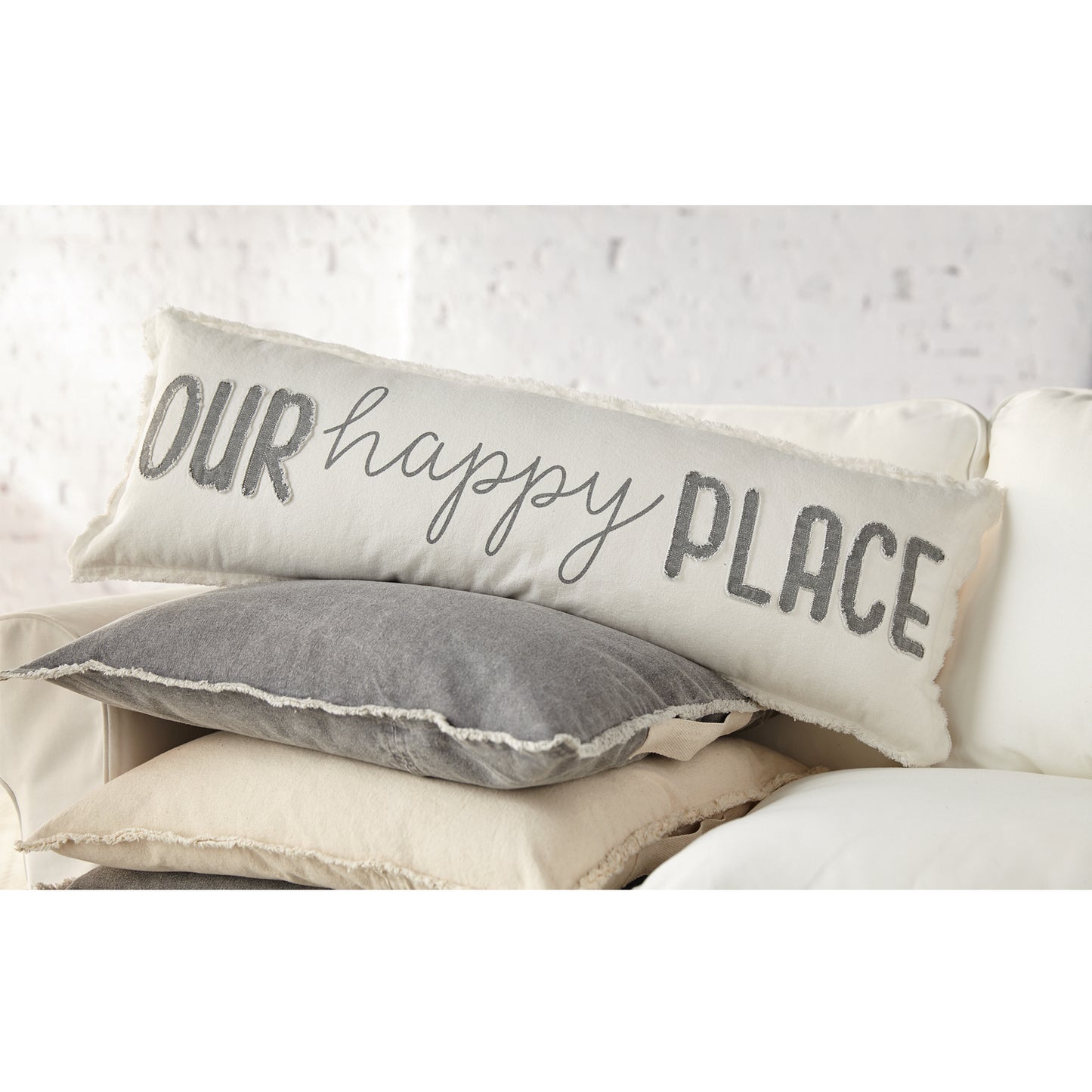 Our Happy Place Long Pillow