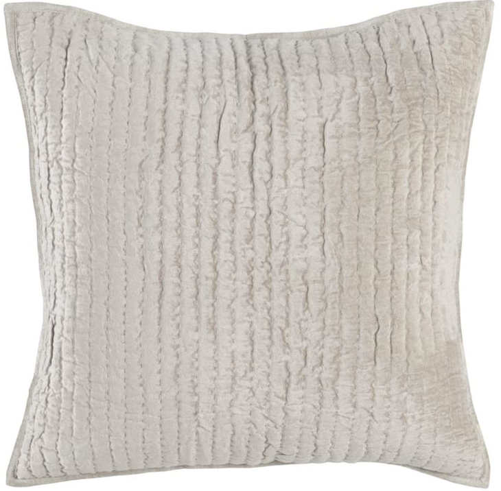 Bari Velvet Euro Sham, Pebble