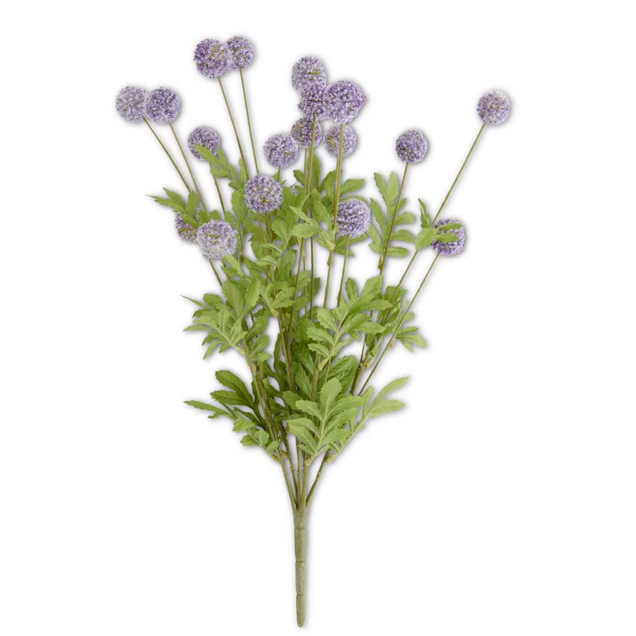 22" Mini Allium Bush with Foliage, Purple