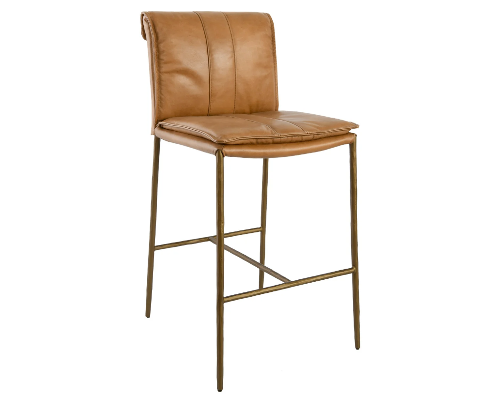 Camel leather bar discount stools