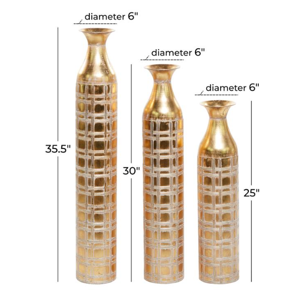 Modern Gold Glam Vase (Various Sizes)