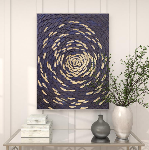 Black Canvas Contemporary Wall Art