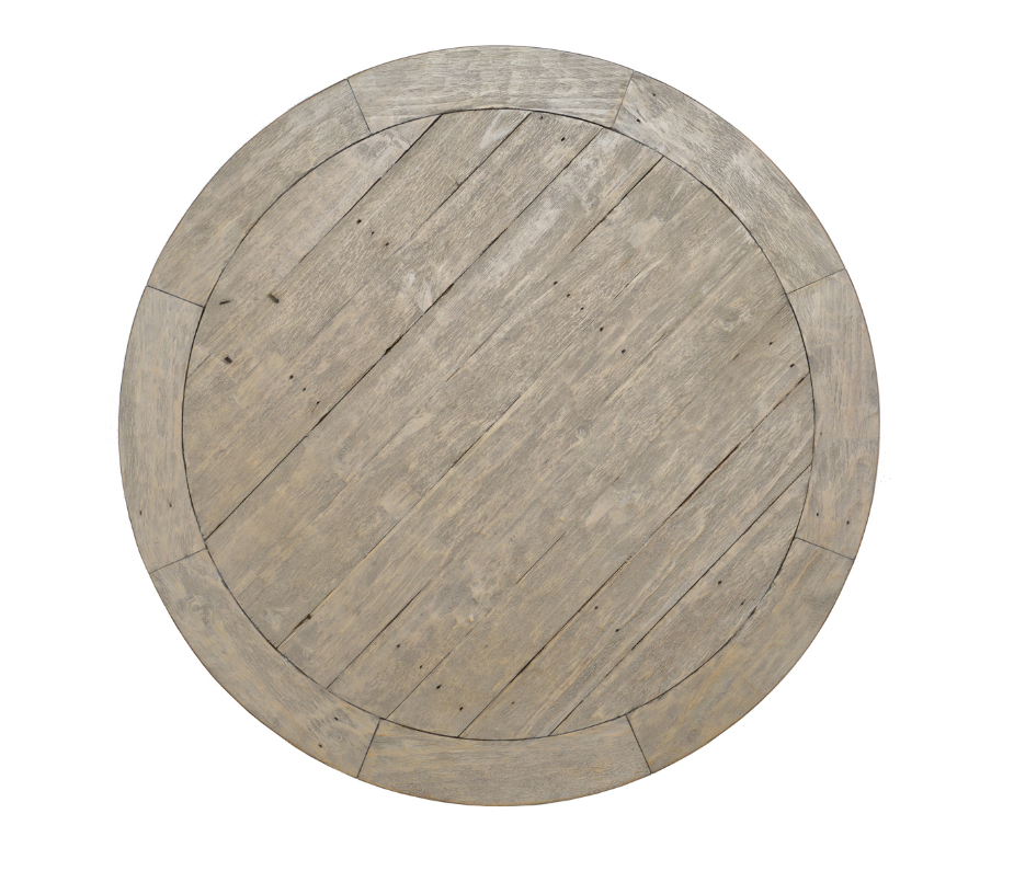 Caden 42" Round Pedestal Dining Table, Brown Gray