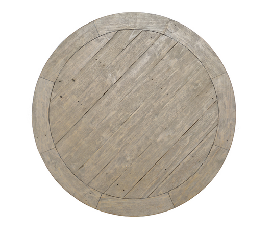 Caden 42" Round Pedestal Dining Table, Brown Gray