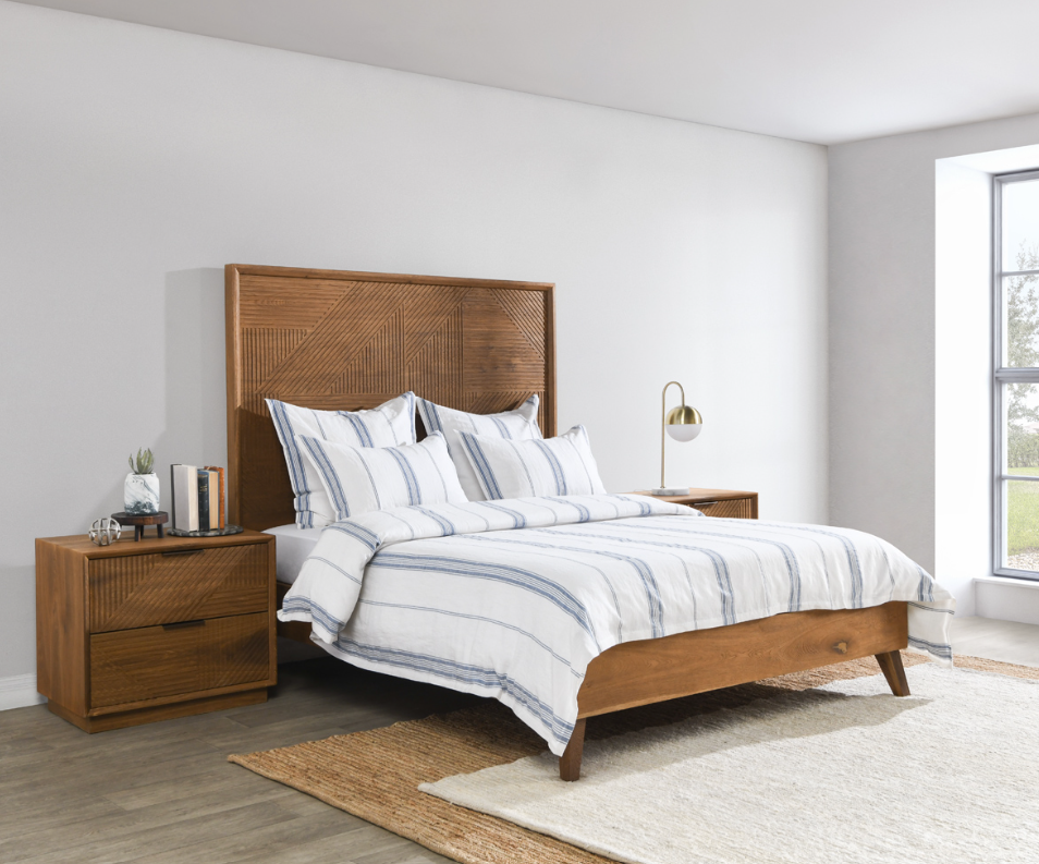 Jayson 3 Piece King Duvet Set, Blue Stripe