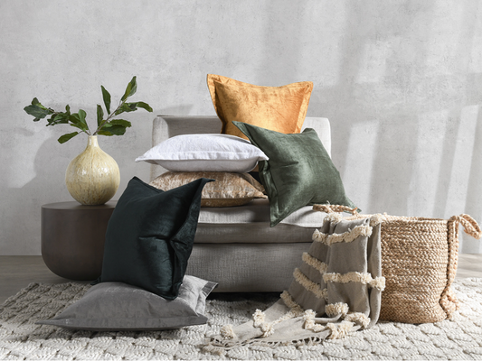 Lapis Euro Pillow, Myrtle Green