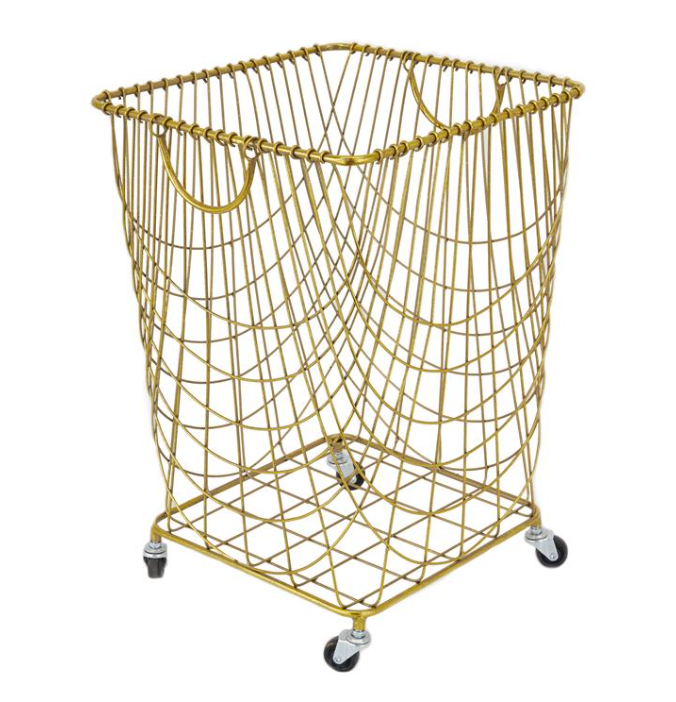 Gold Metal Industrial Storage Basket