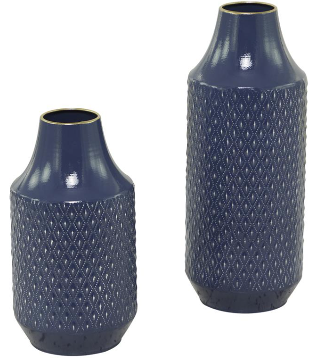 Blue Metal Modern Diamond Vase (Various Sizes)