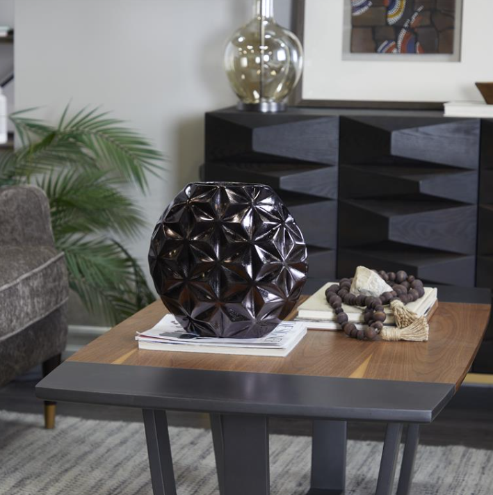 Black Aluminum Modern Vase