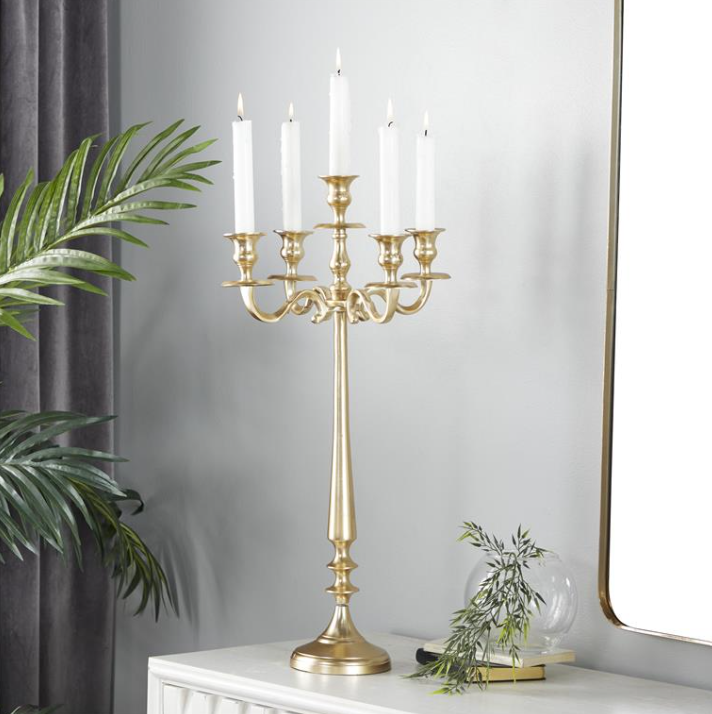 Gold Aluminum Traditional Candelabra