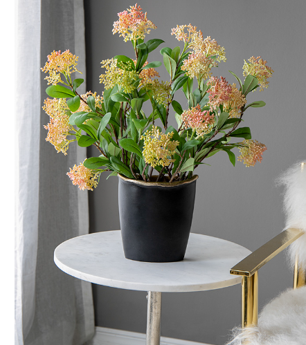 Curved Rim Black and Gold Vase (Various Sizes)