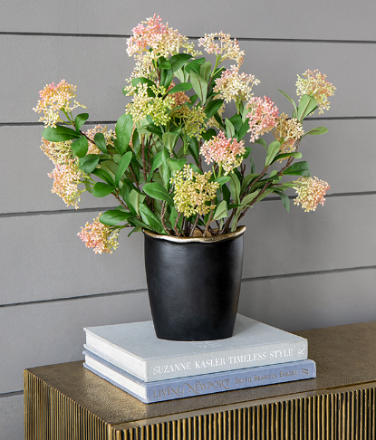 Curved Rim Black and Gold Vase (Various Sizes)