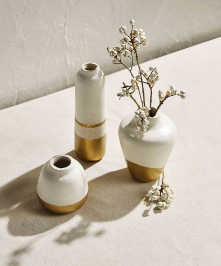Gold Paper Mache Bud Vase (Various Sizes)