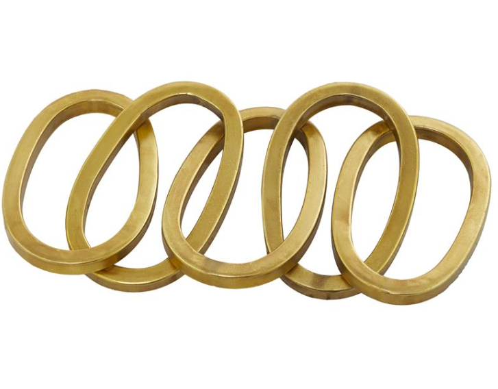 Gold Metal Modern Chain Sculpture
