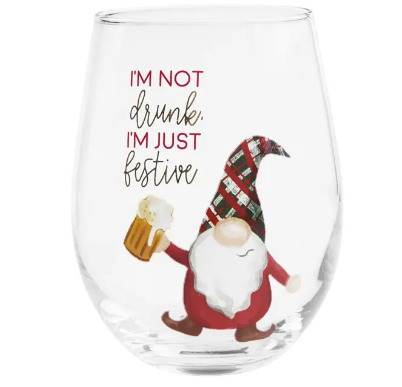 Christmas Drinking Wine Glass (Various Styles)