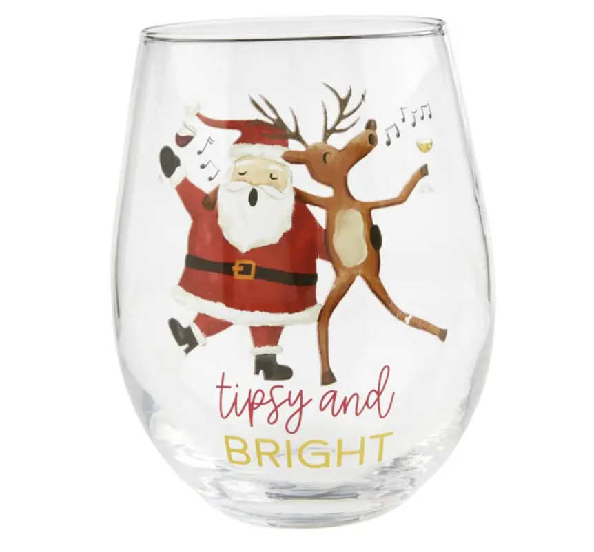 Christmas Drinking Wine Glass (Various Styles)