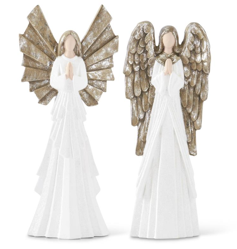 White Glittered Praying Angels (Various Styles)