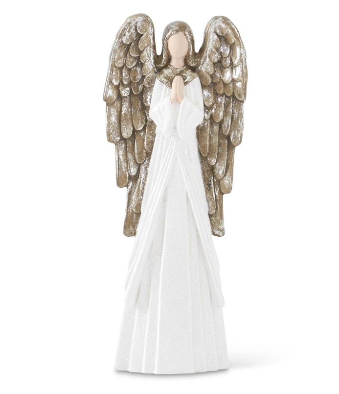 White Glittered Praying Angels (Various Styles)