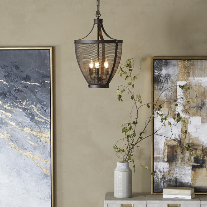Distressed Bronze Metal Chandlelier