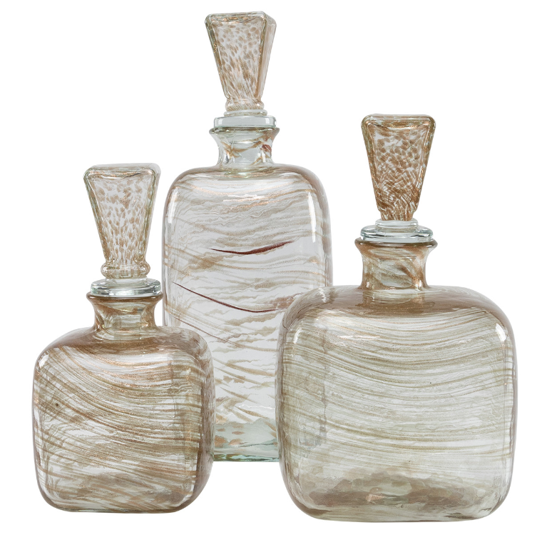 Adeline Glass Bottles, Set of 3