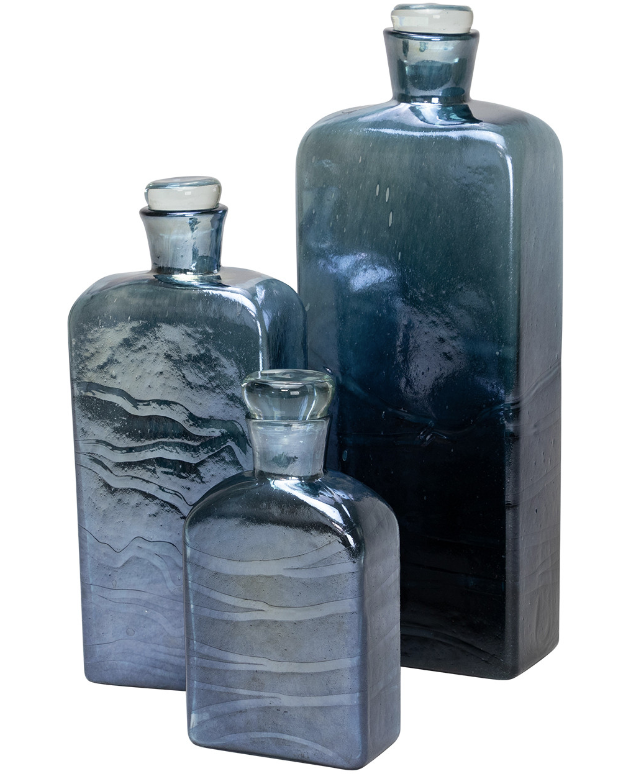 Hamil Glass Bottles, Set of 3
