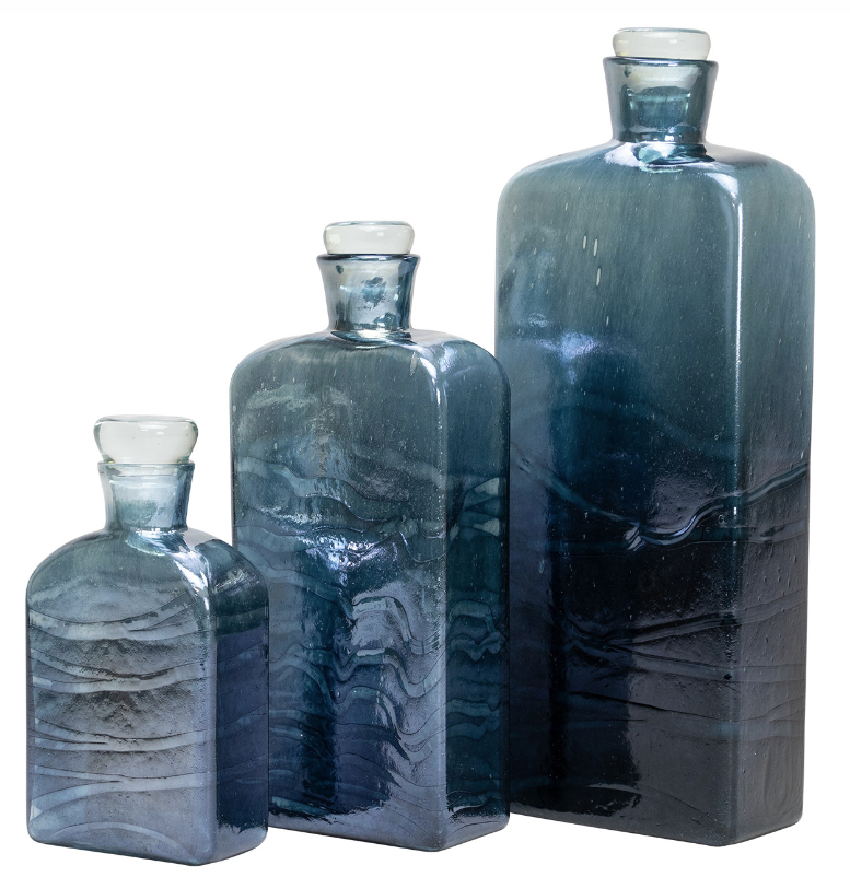 Hamil Glass Bottles, Set of 3