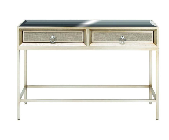 Silver and Wood Glam Console Table