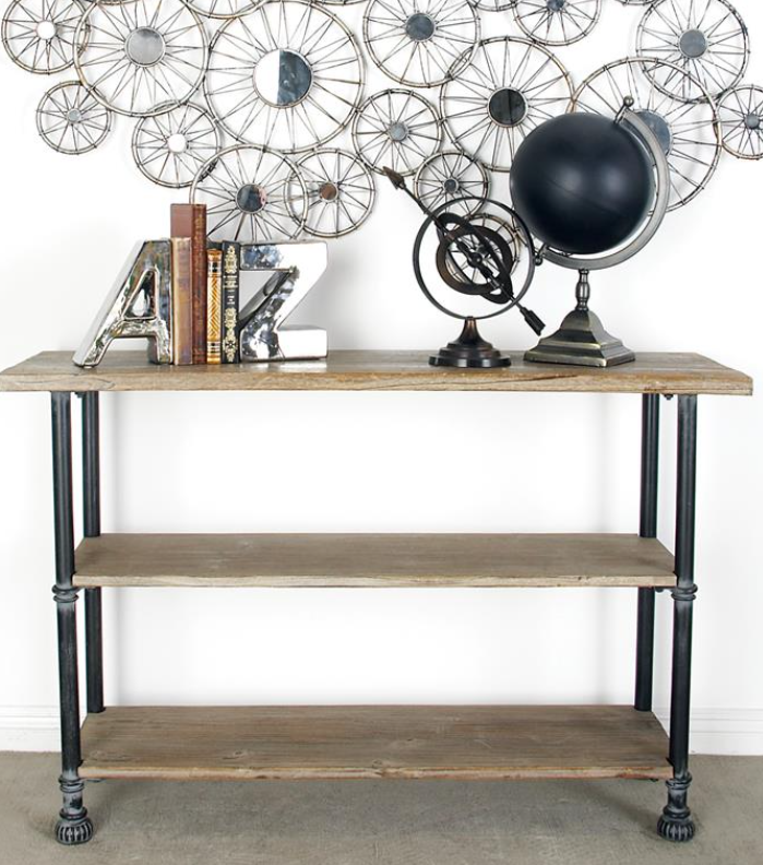 Industrial Metal & Wood Shelf