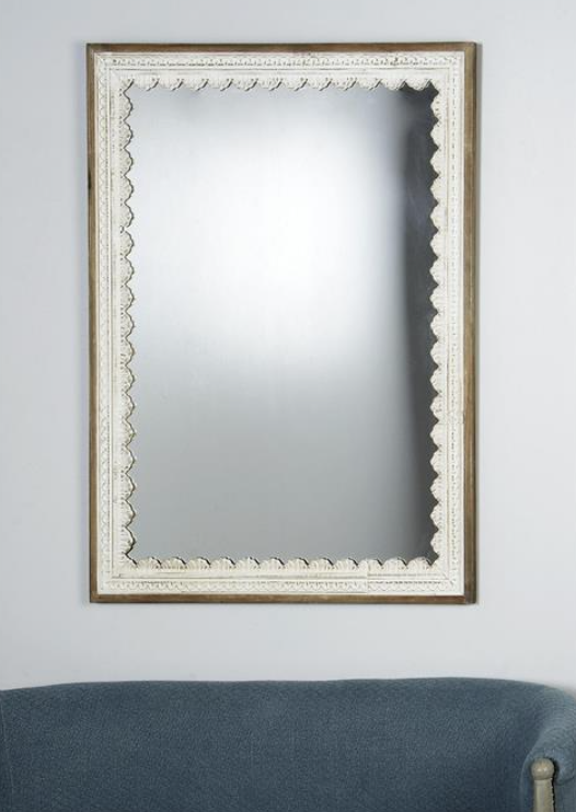 Metal and Wood Wall Mirror
