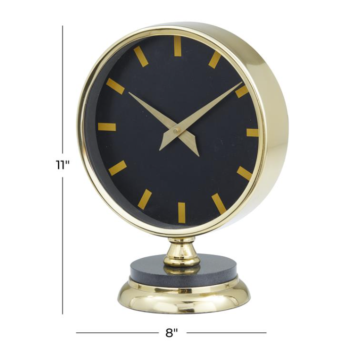 Black and Gold Modern Clock (Various Sizes)