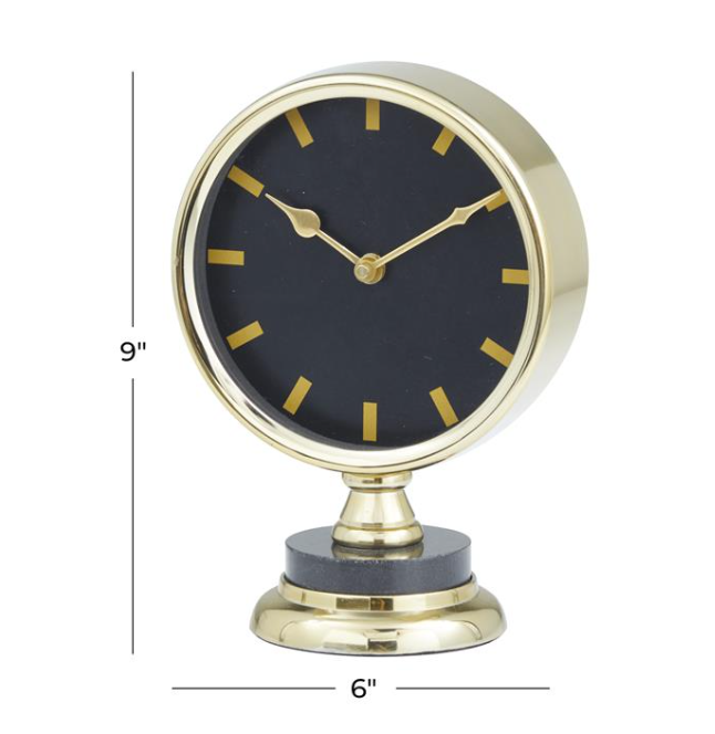 Black and Gold Modern Clock (Various Sizes)