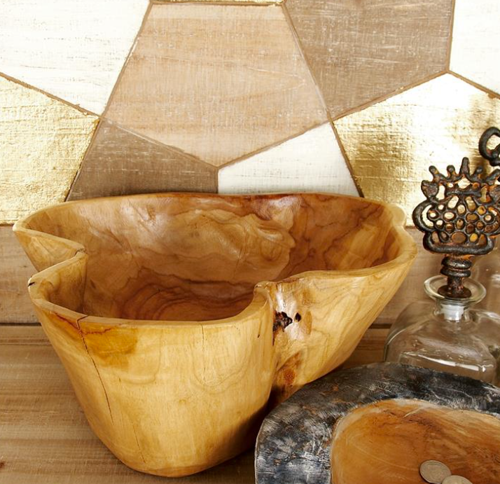 Teak Live Edge Decorative Bowl
