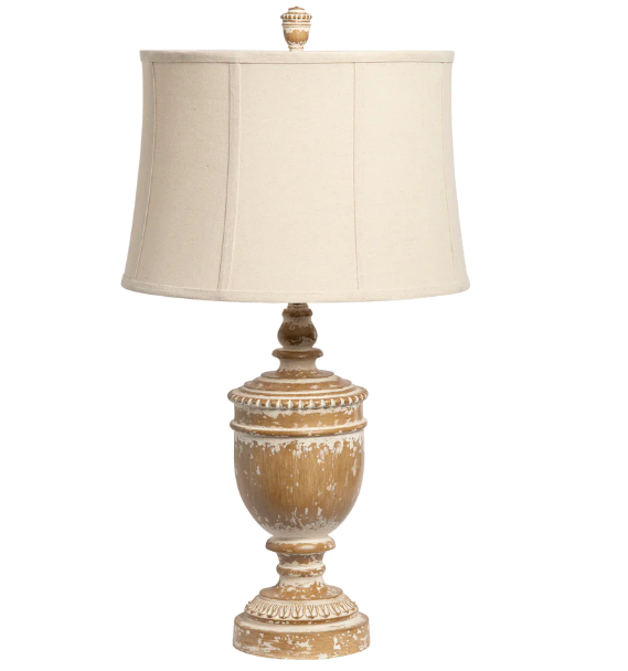 Whitewashed Finial Table Lamp