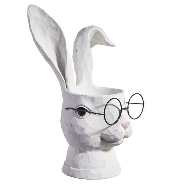 White Rabbit w/ Glasses Planter