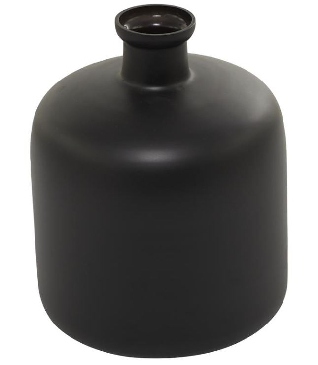 Black Glass Vase, Short
