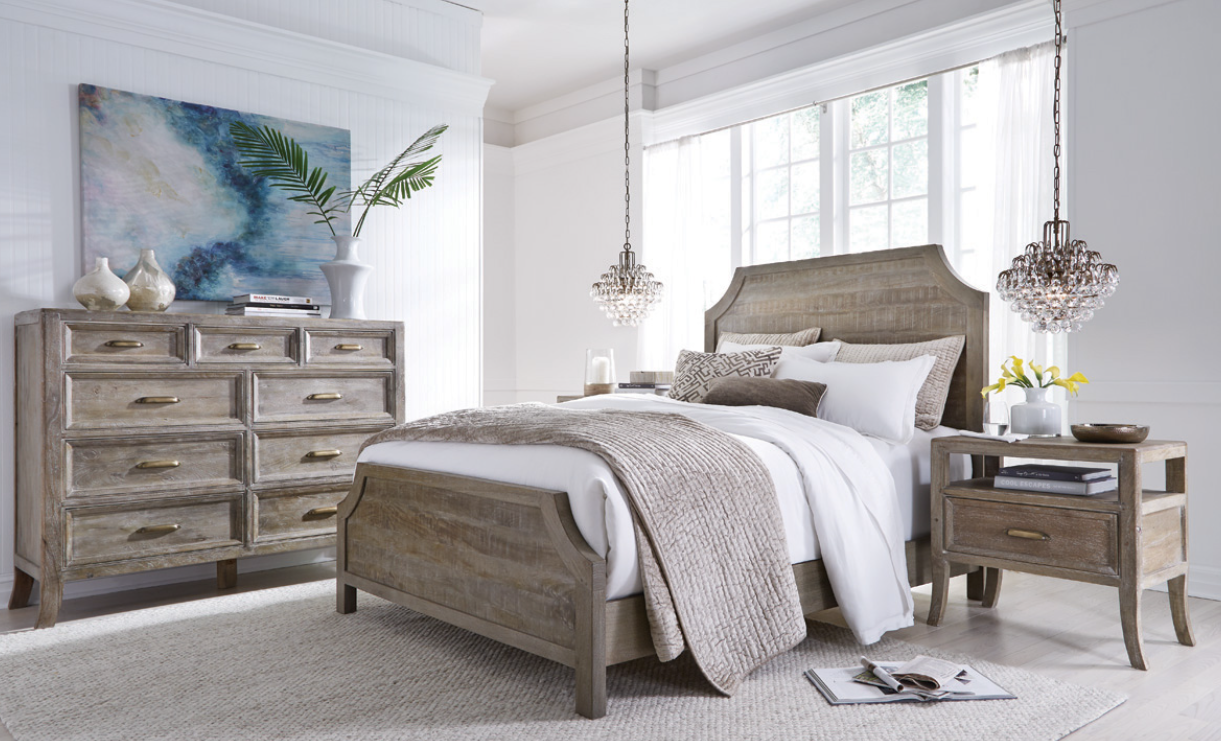 Francesca Solid Wood King Bed, Vintage Taupe