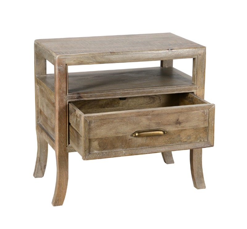 Francesca 1 Drawer Nightstand, Vintage Taupe